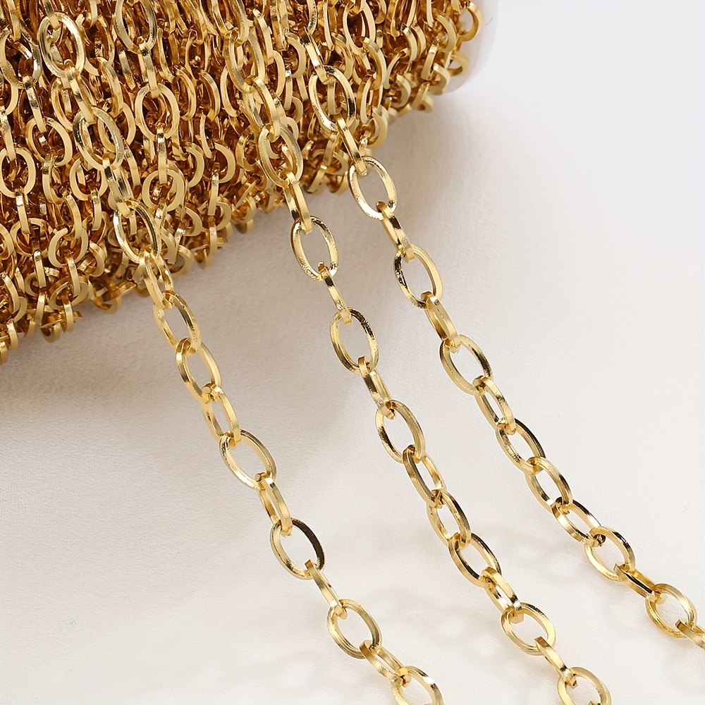 1meter Golden Color Stainless Steel Chains For Jewelry - Temu