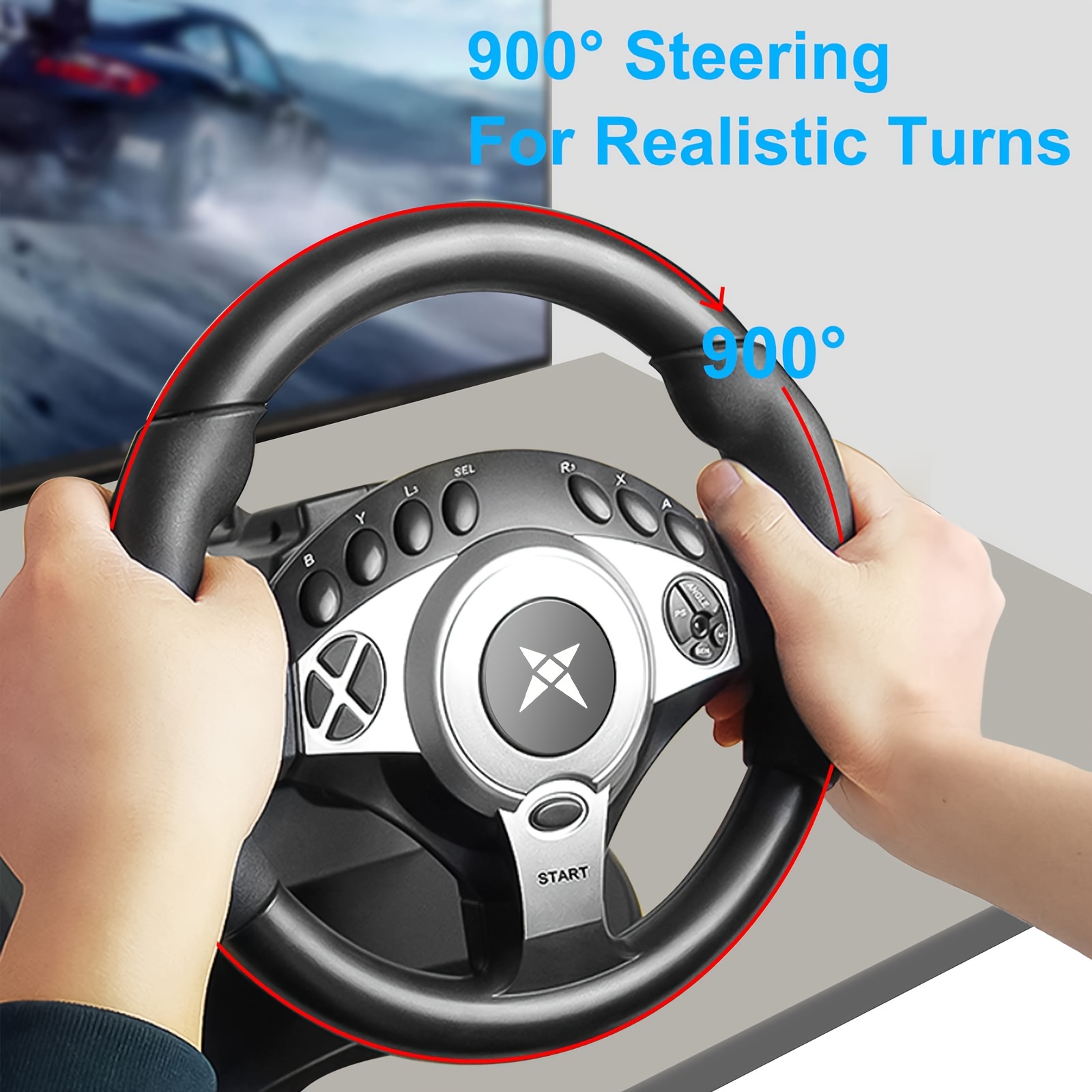 Doyo Racing Wheel, Pc-lenkrad, Bodenpedale, 270/900°, Auto-sim