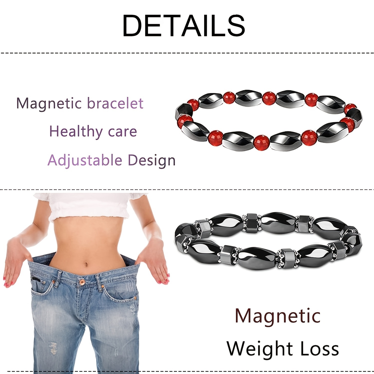 Men's Hematite Therapy Bracelet for Stress Relief and Anxiety