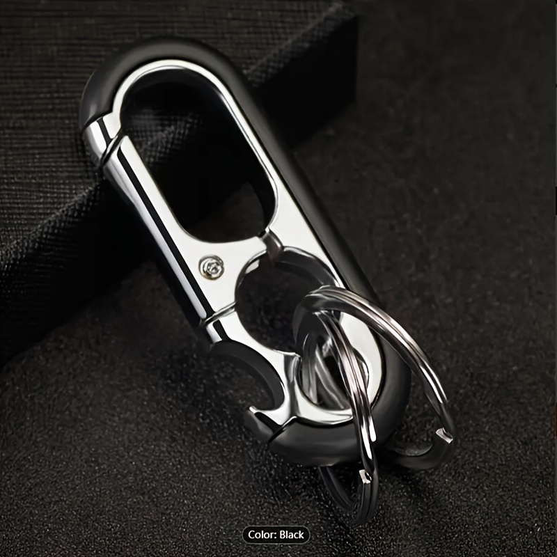 1pc Of Waist-hanging Car Keychain, Innovative Double-ring Bottle Opener, Anti-loss Key Ring Designed For Men