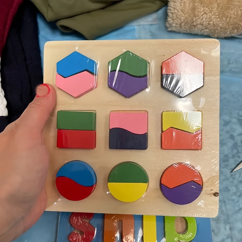 Puzzle en bois à formes géométriques puzzle 3D jouets - Temu Belgium