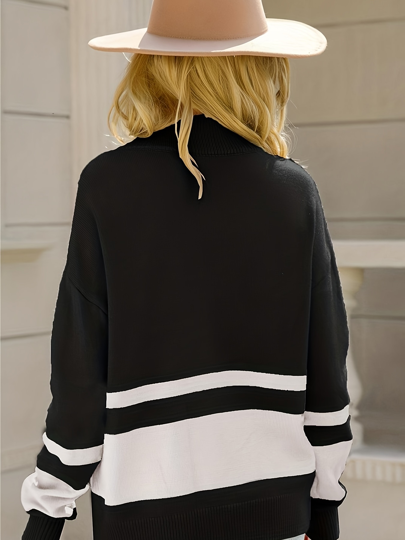 Striped half best sale zip sweatshirt