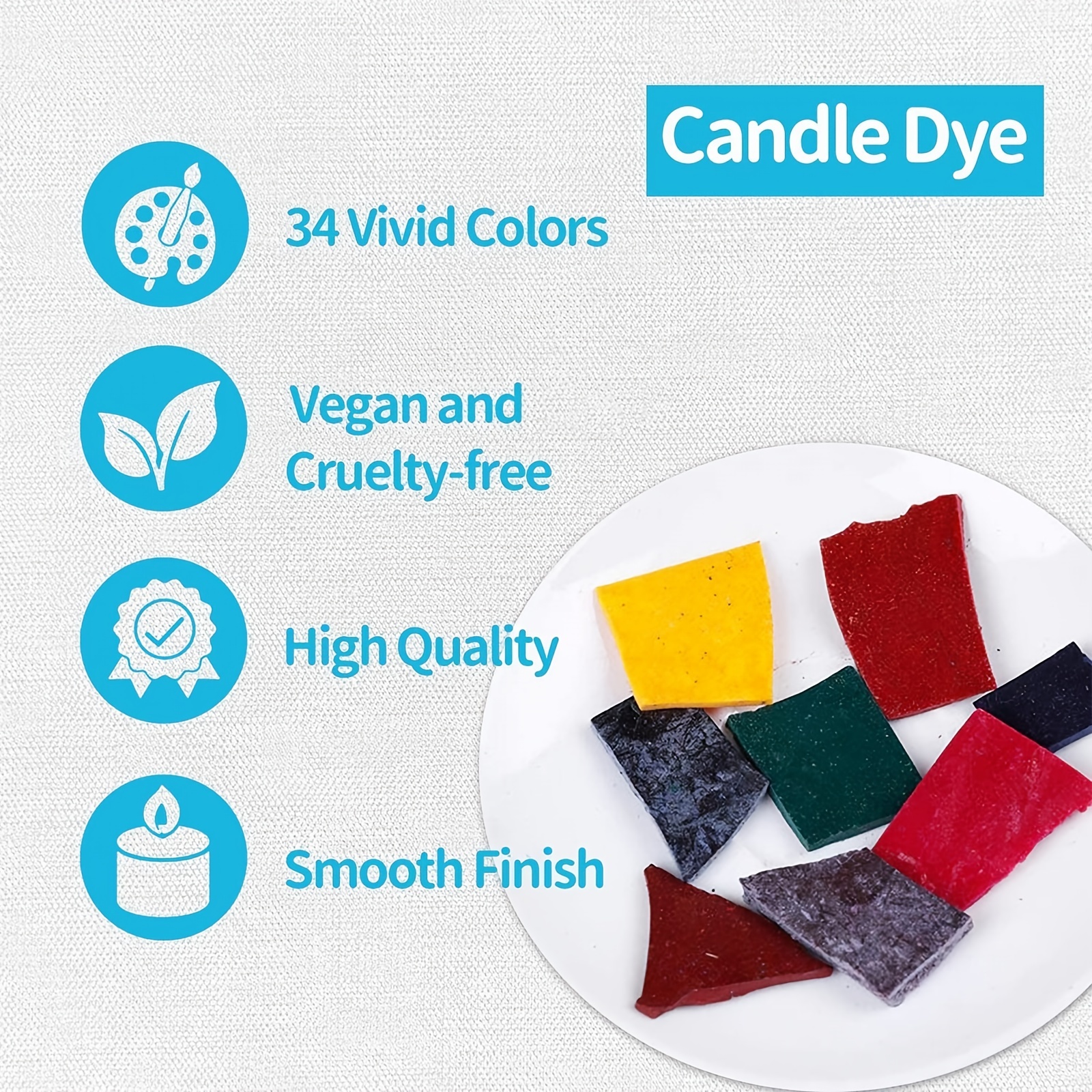 Candle Dye 34 Popular Colors Candle Wax Dye For Candle Making - 8.5oz  Candle Color Dye For Soy Wax, Safe And Natural