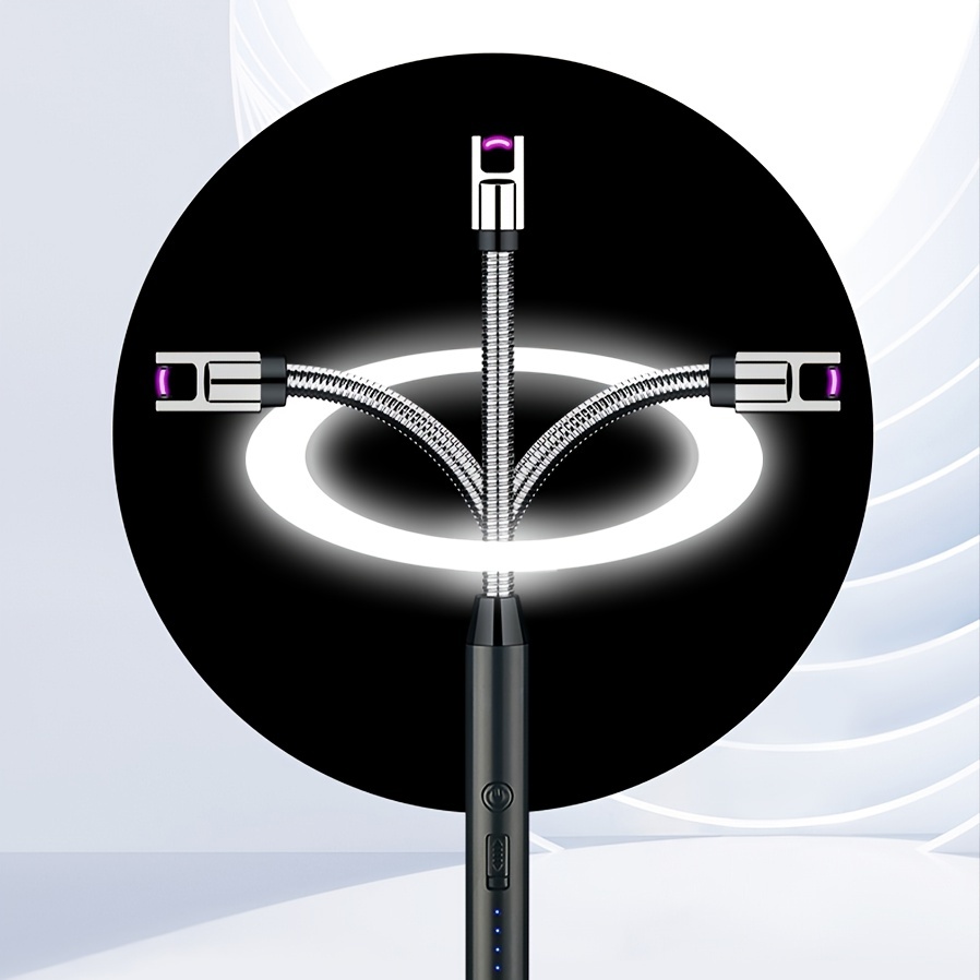 Encendedor de velas eléctrico con forma de bolígrafo largo a prueba de  viento, faros de arco de pulso recargable por USB para velas, cocina,  chimenea
