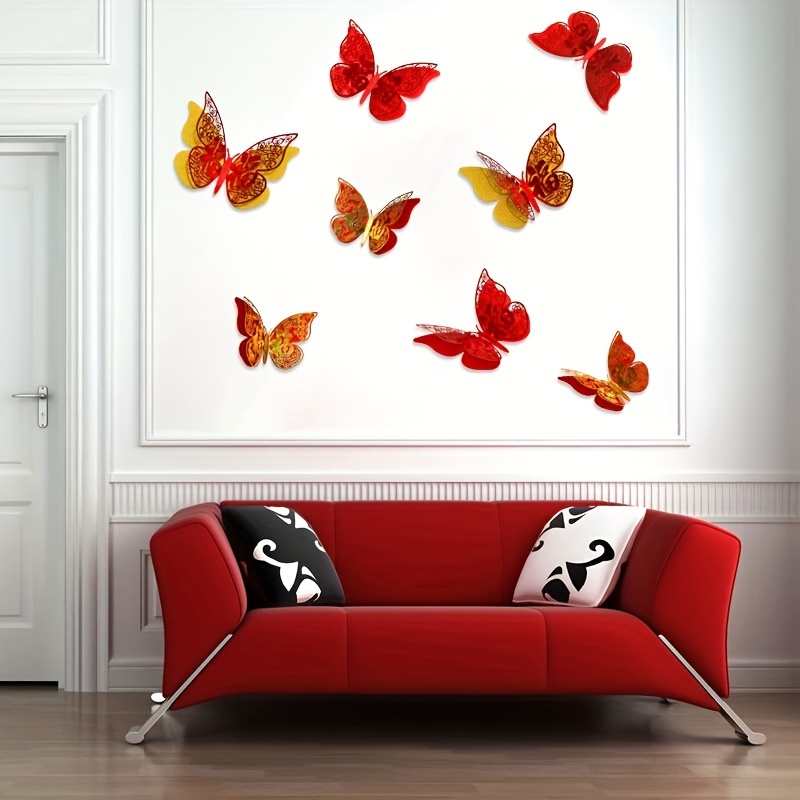 mariposas decorativas de pared 72 piezas 3d decoracion para casa cuarto  fiesta