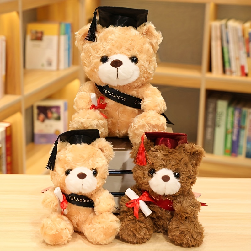 23cm Graduation Bear Plush Toy w/ Hat Kids Adult Gift