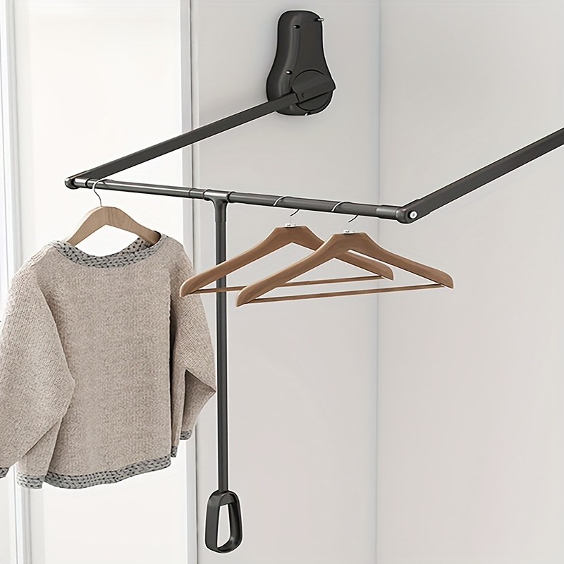 Wardrobe Made of Black PP Rope With Hooks Space-saving Hanging Wardrobe  Cloakroom Rope for Ceiling and Wall Rope Wardrobe Made in Germany 