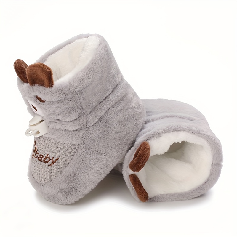 Newborn Baby Shoes for 0-1 Years Old, Cute Cartoon Winter Booties with Lining and Soft Sole - Warm Snowlander Walking & Casual Footwear