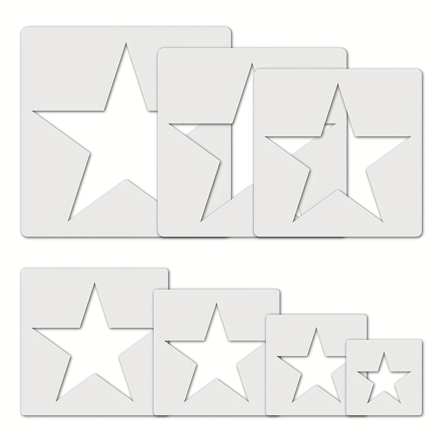 

8pcs Large Star Stencil, Star Stencils Different Sizes, Star Template, Large Star Stencil For Painting