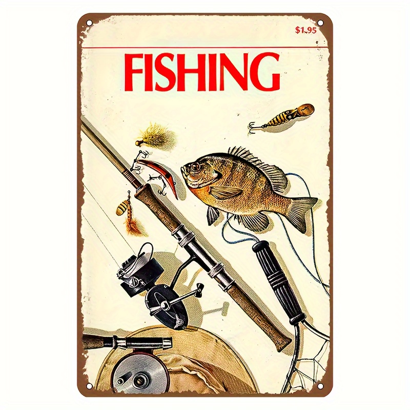 1pc Fishing Decor Vintage Fishing Signs For Man Cave Sign - Temu