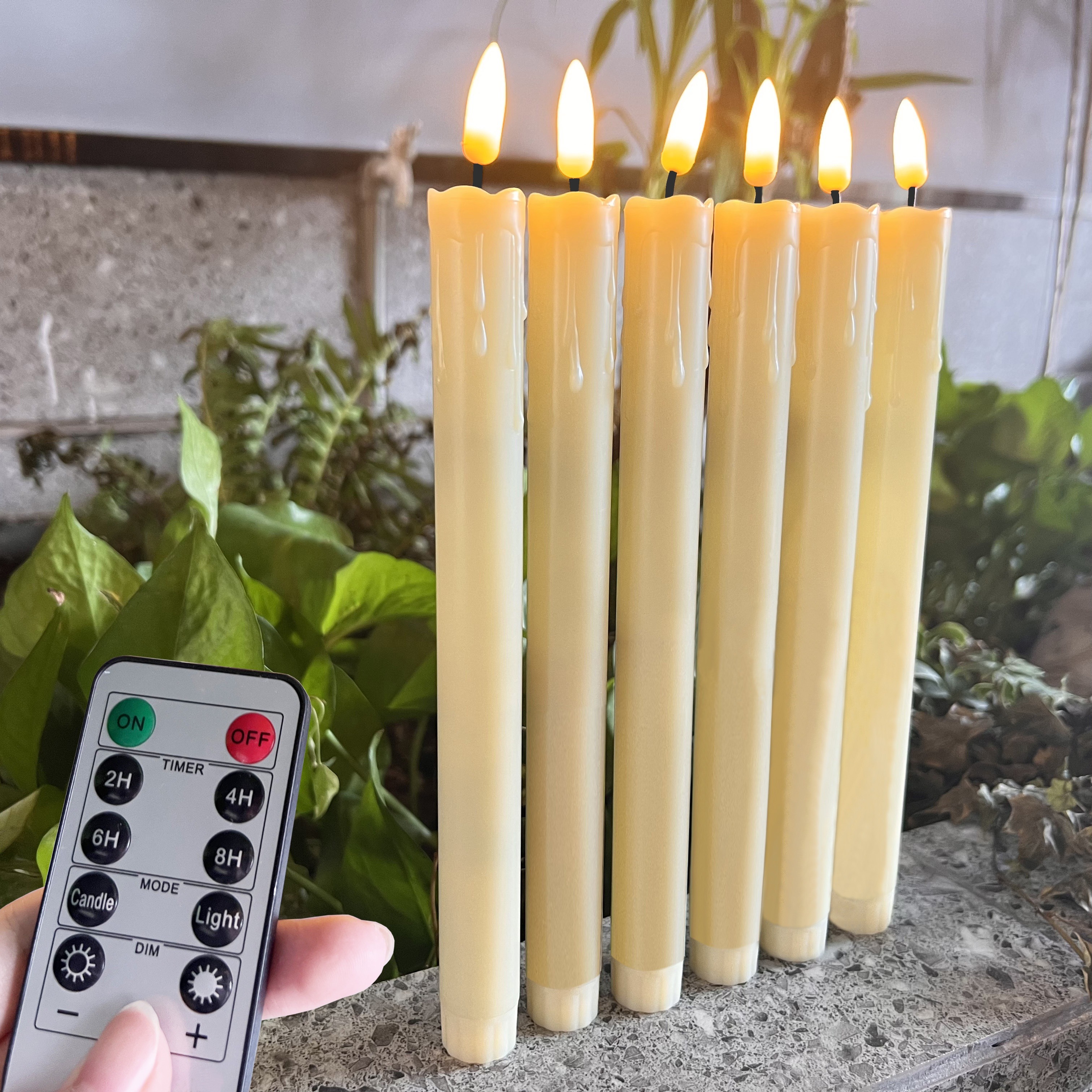 6pcs Velas Cera Sin Llama Parpadeantes Control Remoto, 7.5, Beige Batería, Velas  Led Ventana, Temporizador, Mecha Plástico 3d, Efecto Cera Derretida,  Portavelas Vela Sin Llama (diámetro 0.86 (aproximadamente 1.2cm), Fuego  Cálido)