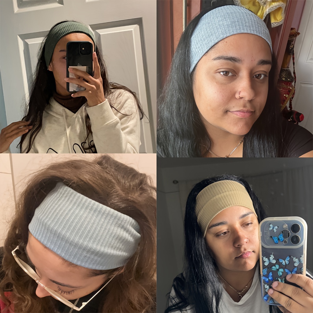 Syhood 4 Pieces Elastic Hair Scarf Headband Print Vintage Turban
