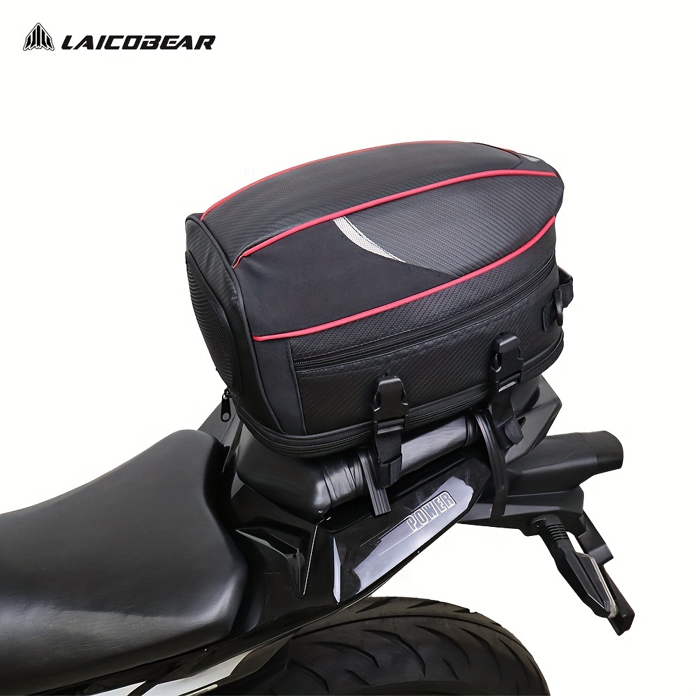 kemimoto Bolsa trasera de motocicleta, bolsa de asiento trasero de  motocicleta de doble uso con cubierta impermeable para lluvia, bolsa para  casco de