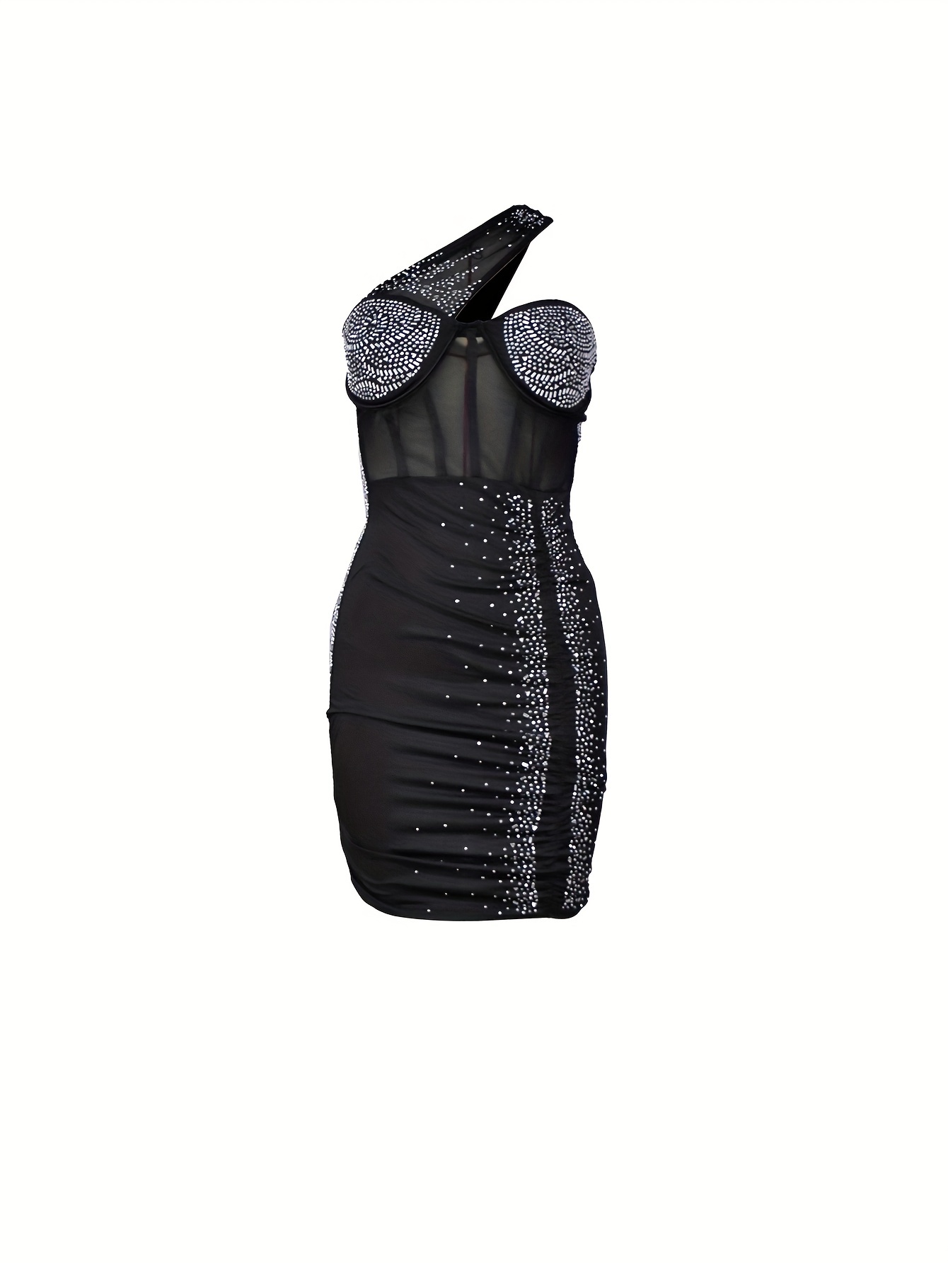 glitter halter bodycon dress contrast mesh - Temu