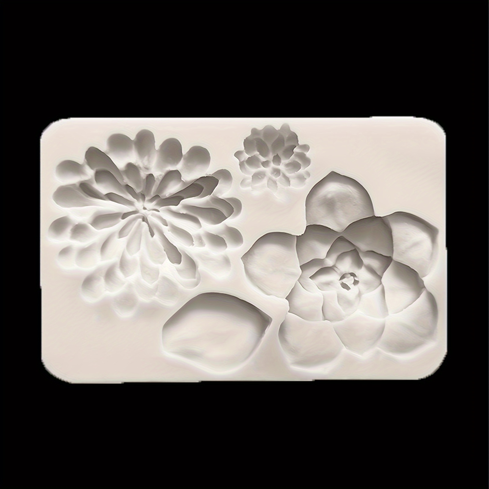 

1pc 3d Cartoon Bakeware Tools Sugarcraft Mould Cake Baking Mold Succulents Theme Shape Flower Pendant Casting Silicone Mold