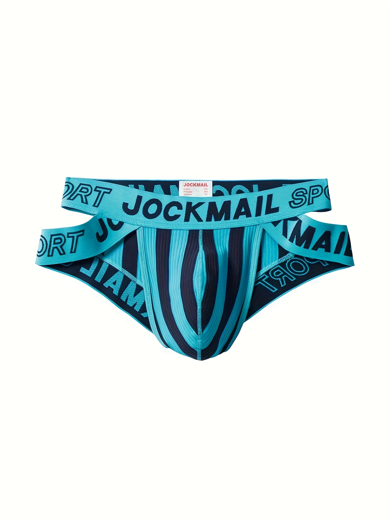 Jockmail Men's Cotton Fashion Letter Print Striped Underwear