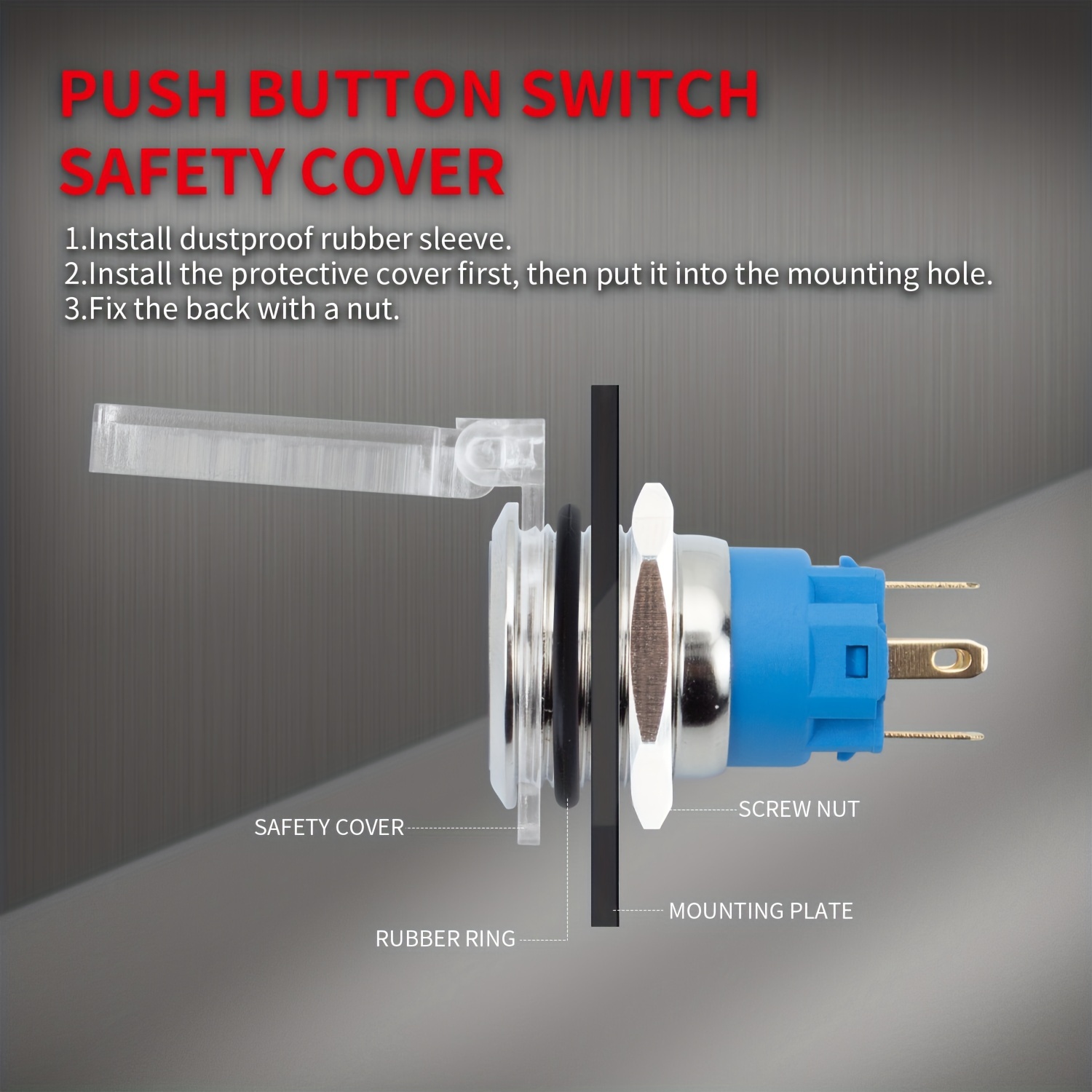 Push Button Cover Pc Power Flat Power Switch Coves Safety - Temu