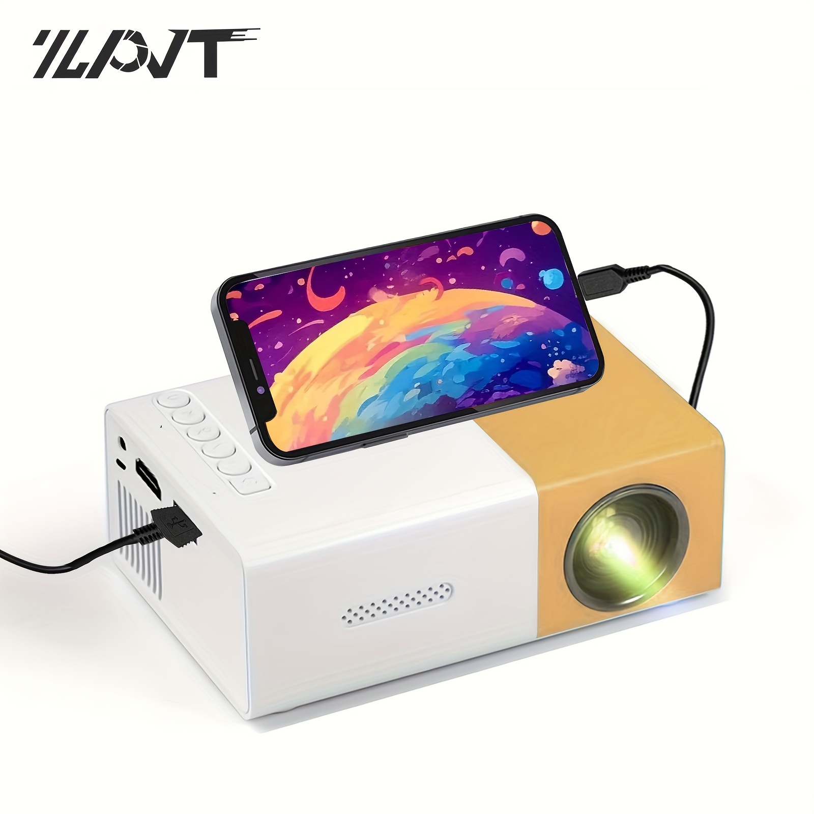 Fosa Mini projecteur LED portable 1080p pour home cinéma cinéma cinéma  intérieur/extérieur - Compatible avec ordinateur portable, PC, entrée HDMI