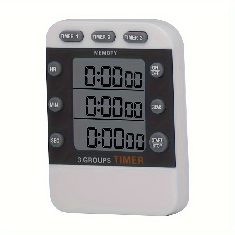 3 Channels Digital Kitchen Timer with Memory Function Count UP