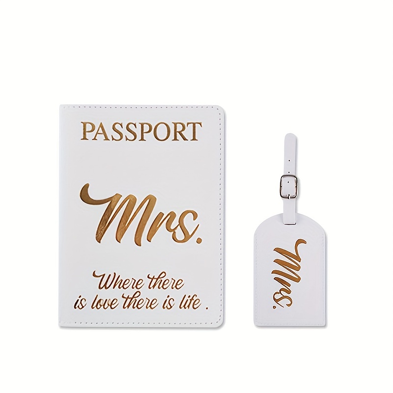 Mr. & Mrs. Luggage Tags + Passport Holder