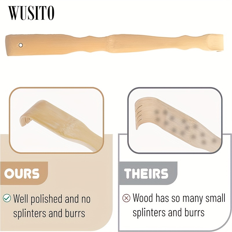 Bamboo Back Scratcher Wooden Long Handle Portable Scratcher