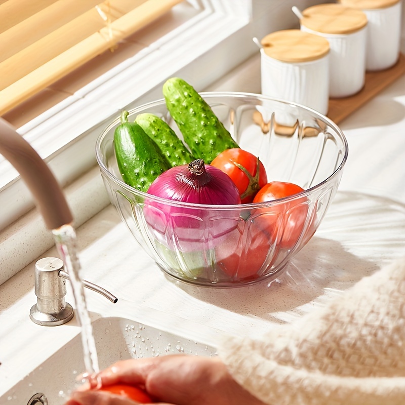 Round Transparent Fresh-keeping Boxes, Salad Bowl With Lid, Large Mixing  Bowl, Picnic Box, For Office Work School Picnic Beach - Temu United Arab  Emirates