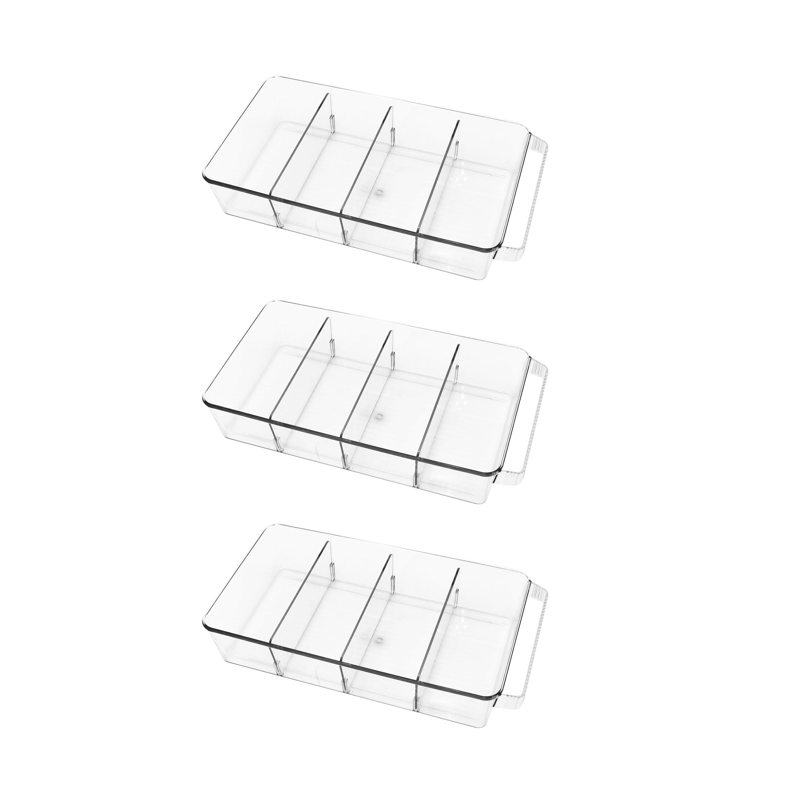 Crystal Clear Polystyrene Storage Boxes With Dividers