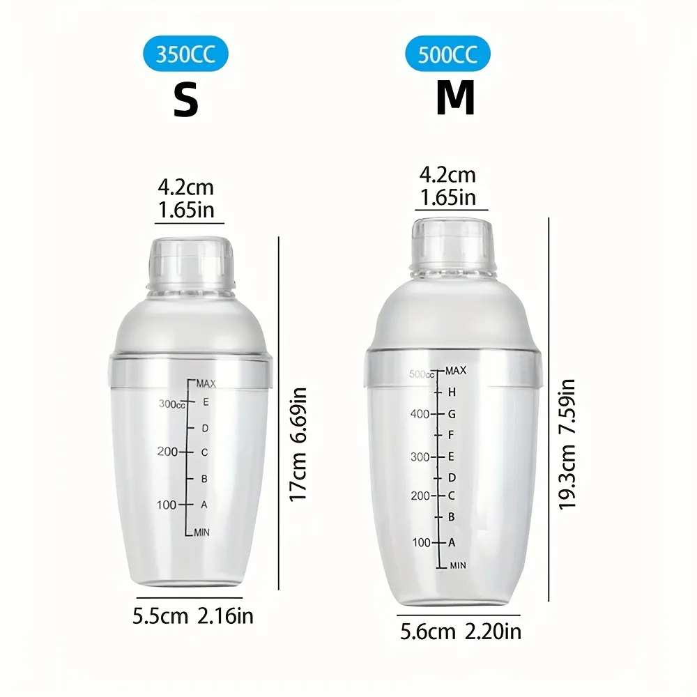 Plastic Cocktail Shaker With Scale, Clear Shaker Bottle Wine Mixer Bottle,  Bar Party Tools - Temu South Korea