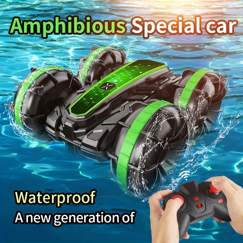 

Children Amphibious Radio-controlled Car Double-sided Stunt Radio-controlled Car Rolling Driving Electric Toy Car Tumbling Off-road Vehicle Dual-mode Waterproof Car Toy Birthday Gift