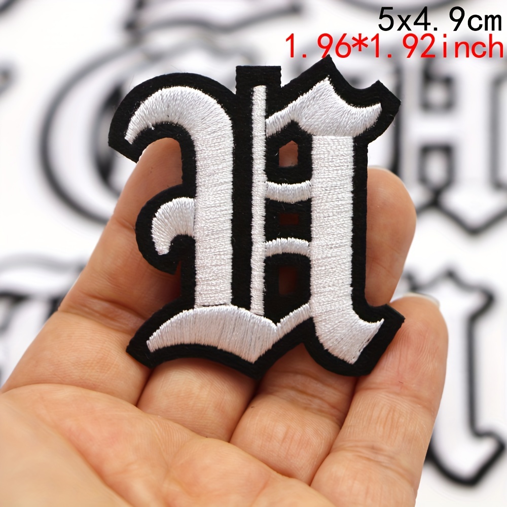  Gothic Iron On Letters for Clothing A-Z 26 Varsity