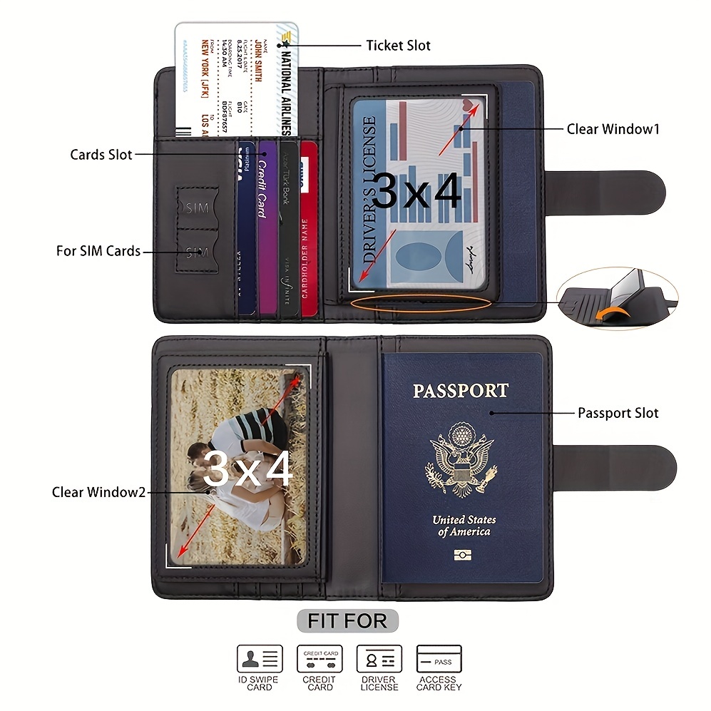 New Passport Holder Passport Wallet Rfid Blocking For Men And Women Designer  Passport Cover - Temu United Arab Emirates