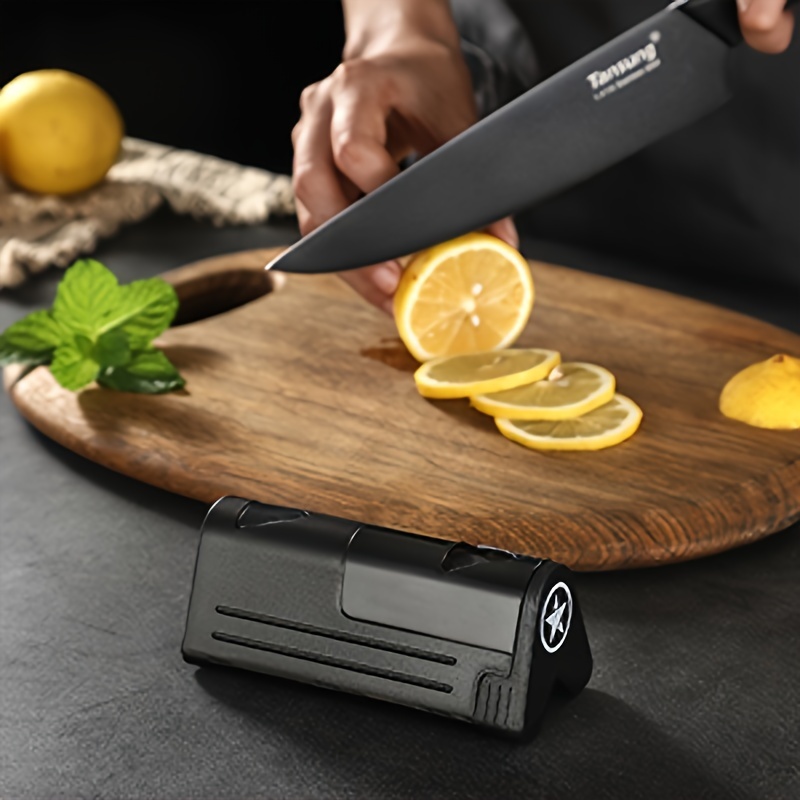 1pc knife sharpener double stage knife sharpeners for kitchen knives multifunctional portable knife sharpener for kitchen outdoor camping retractable kitchen knife sharpener household sharpening stone kitchen gadget details 5