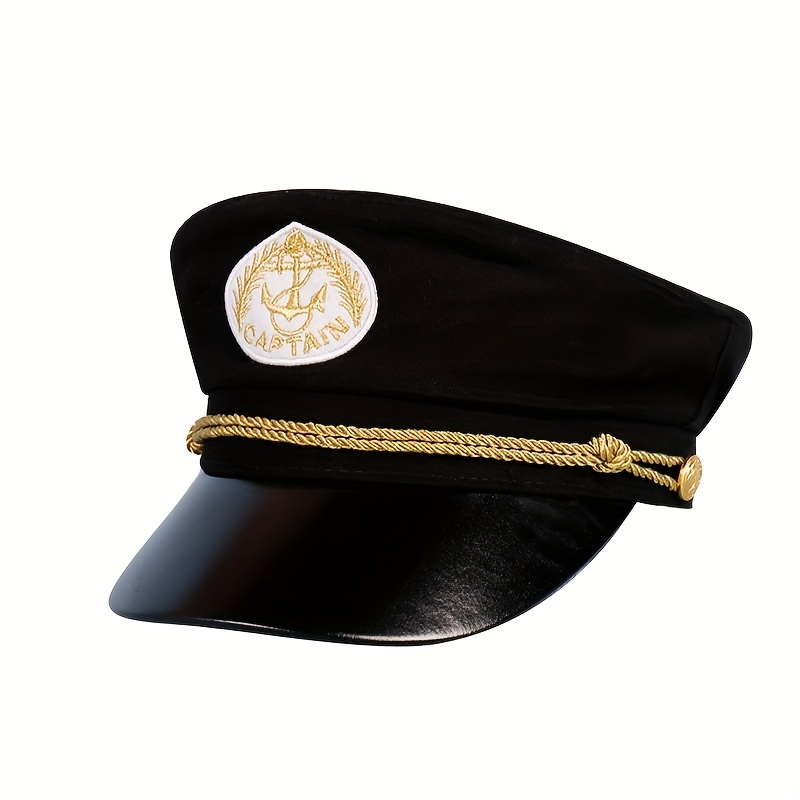 Temu 1pc, Stripe Navy Captain Fluorescence Hat Yacht Cruise Yacht Leisure Entertainment Show Festival Gifts Party Hat The Captain's Graduation Party for
