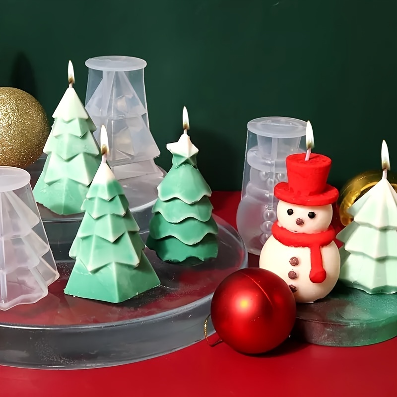 1 Pieza Moldes Silicona Árboles Navidad Hacer Velas Moldes - Temu