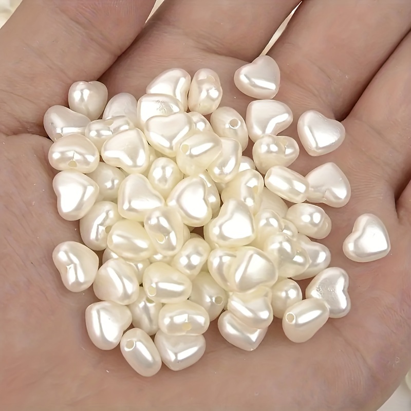 

50pcs 8mm/0.315inch White Love Plastic Beads For Jewelry Making Diy Elegant Fashion Bracelet Necklace Handmade Beaded Craft Supplies