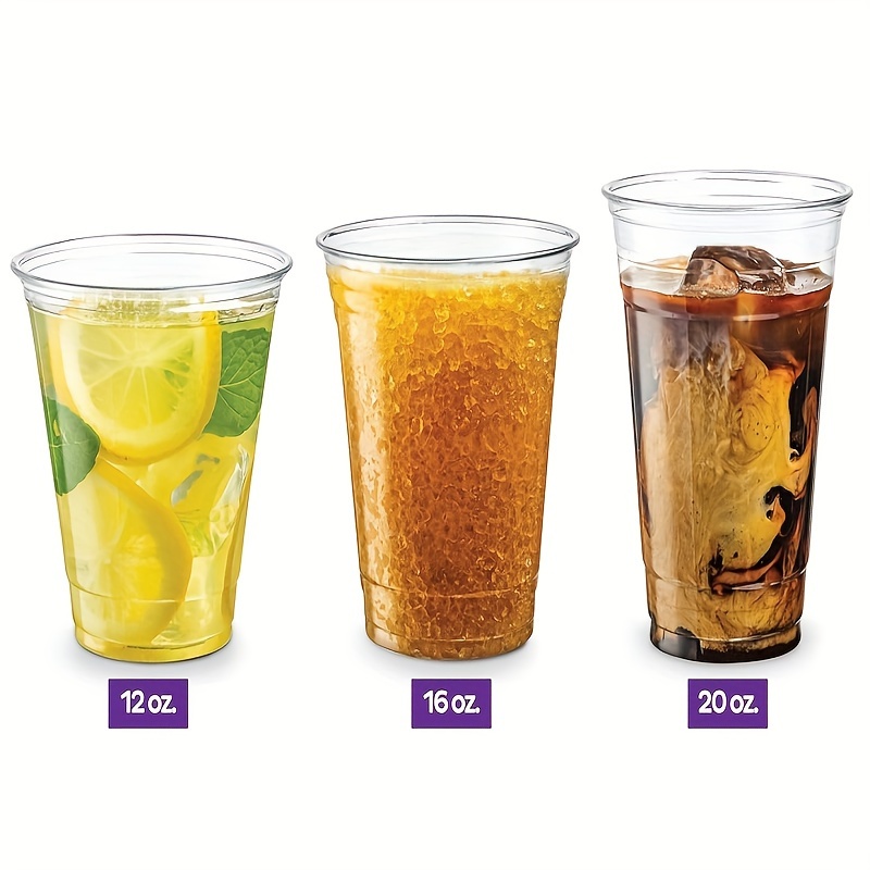 Clear Plastic Cups With Strawless Sip Lids, Disposable Plastic Cups With Sip  Through Lids, For Ice Coffee, Smoothie, Slurpee And Any Cold Drinks, For  Home Restaurant Drink Shop Party Picnic, Party Supplies 