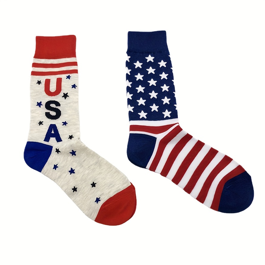 1/2 Pares De Calcetines De Moda Con Patrón De Bandera Americana, Cómodos  Calcetines Transpirables Desodorantes Antisudor, Medias Y Calcetería Para  Hombres Y Mujeres - Temu