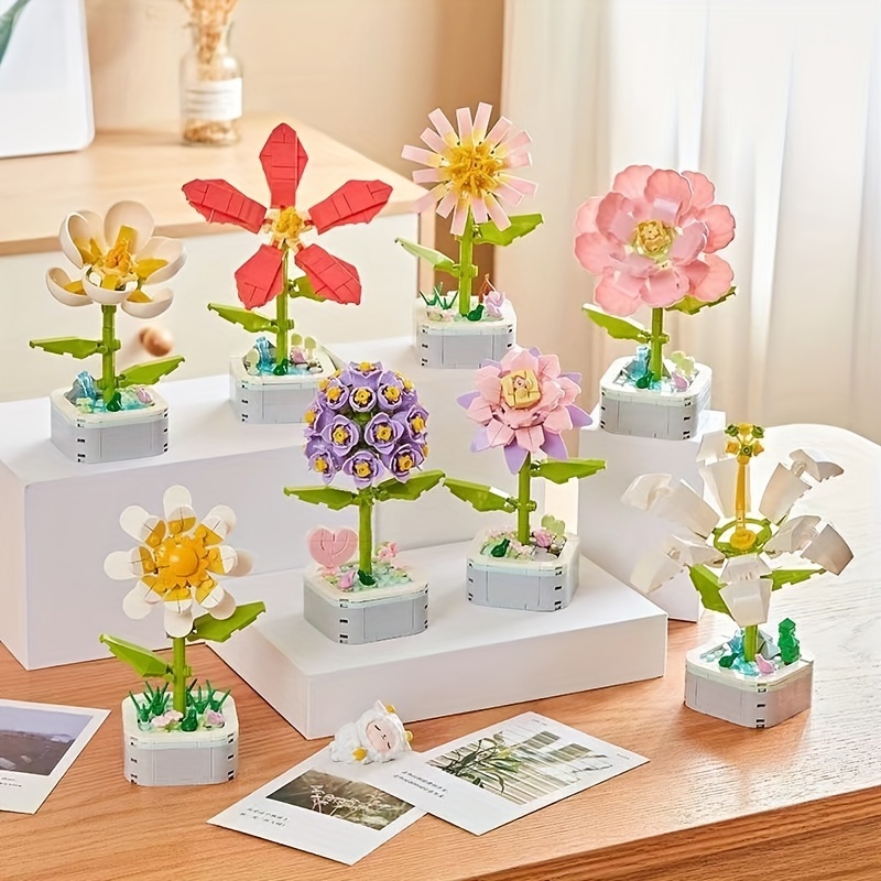QLT Mini Bricks Flower Bouquet Building Sets, Artificial Flowers, DIY  Unique Decoration Home, 680 Pieces Botanical Collection for Ages 8-12 yrs  Old