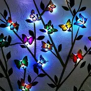 10 20pcs colorful glowing butterfly night light powered by battery stickable led decorative wall light butterfly style colors shipped randomly details 0
