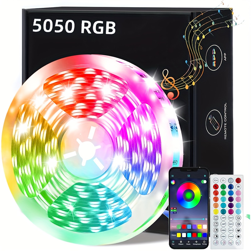 Ruban LED 30M, Bande LED Bluetooth RGB, Led Ruban Lumineuse Flexible  Multicolore avec Télécommande pour chambre, Bar, Cuisine, Mariage,  Fête?15M*2?