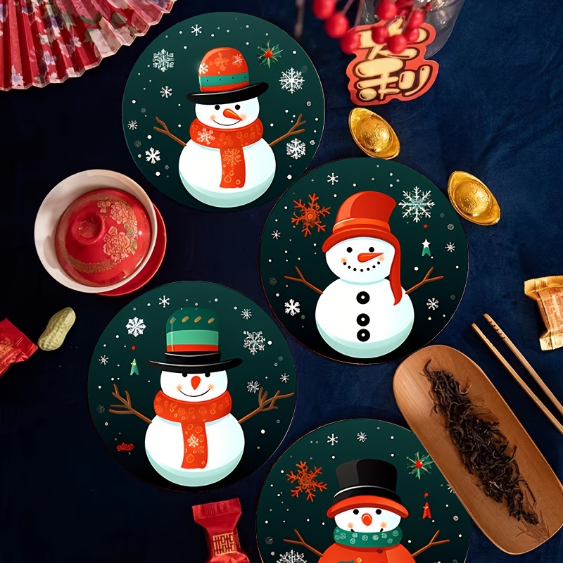 Christmas Coasters Cute Style Pu Leather Material Non slip - Temu