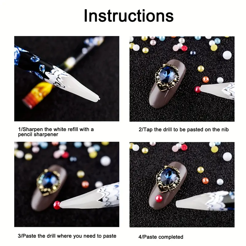 Nail Art Pens Kit Nail Art Rhinestone Picker For Nail Gems - Temu