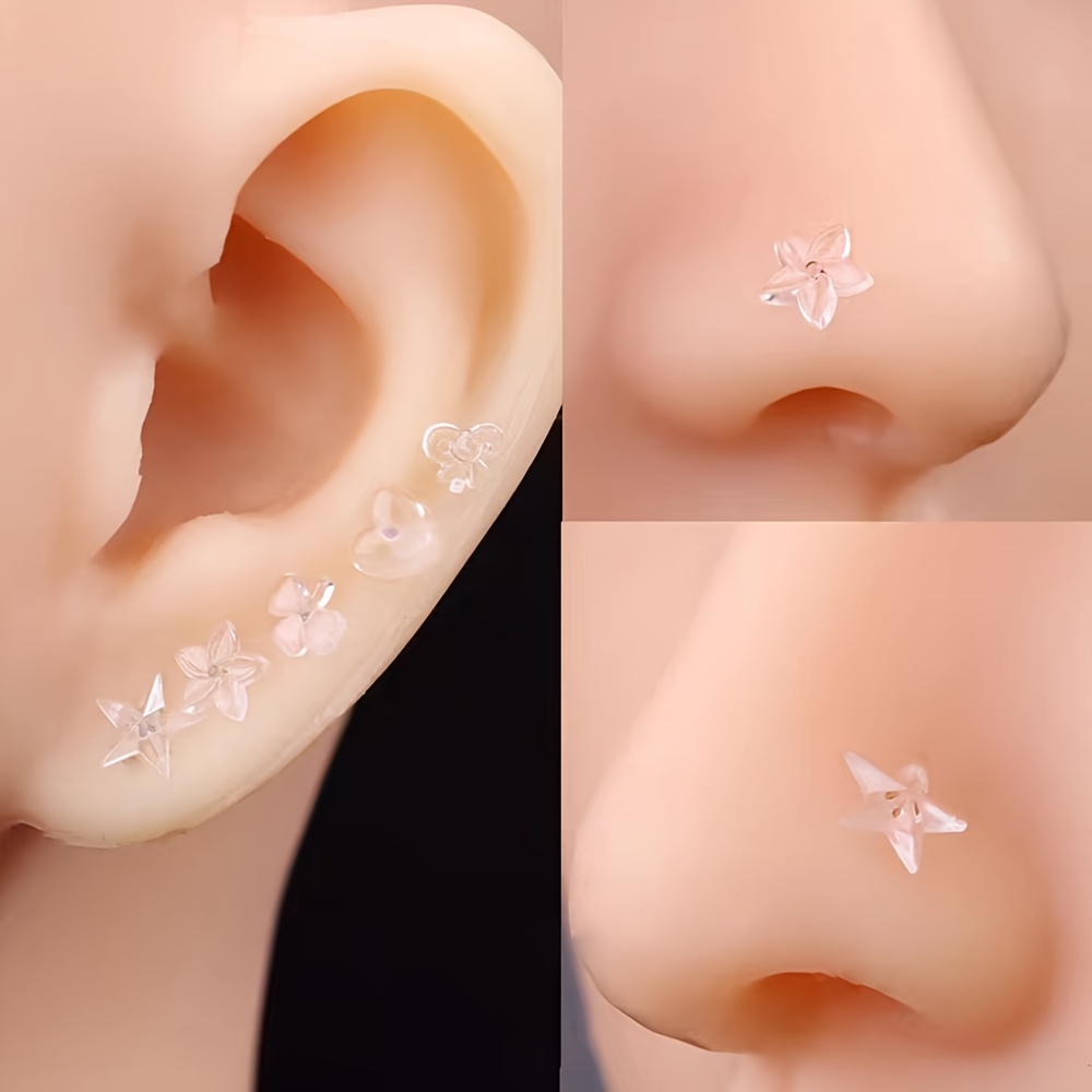 Plastic Hypoallergenic Earring Invisible Plastic Post - Temu