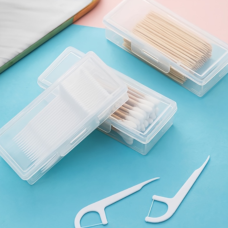 Storage Box Portable Transparent Toothpick Cotton Swab Mini - Temu