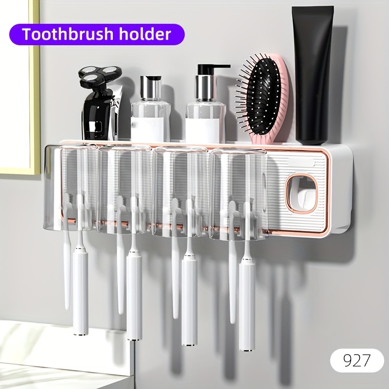 Distributeur automatique de dentifrice mural porte-brosse à dents