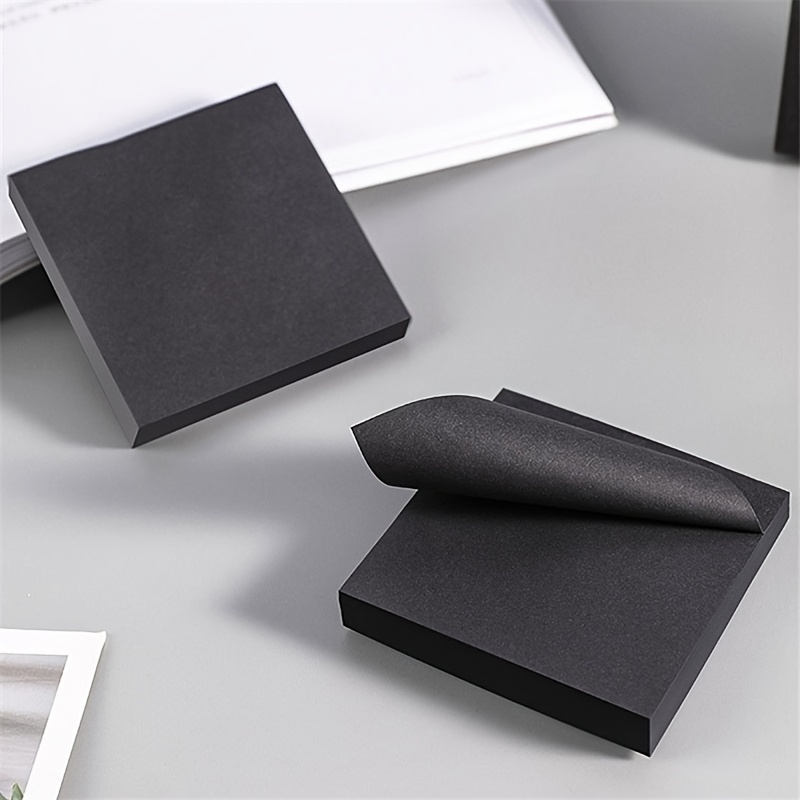 Creative Pure Black Sticky Notes 100 Pages Students Can Tear - Temu