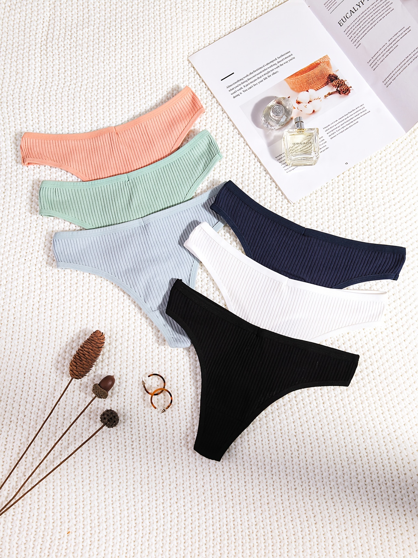 1 Pcs Underwear For Women Cheeky High Cut Colorful Stripes - Temu