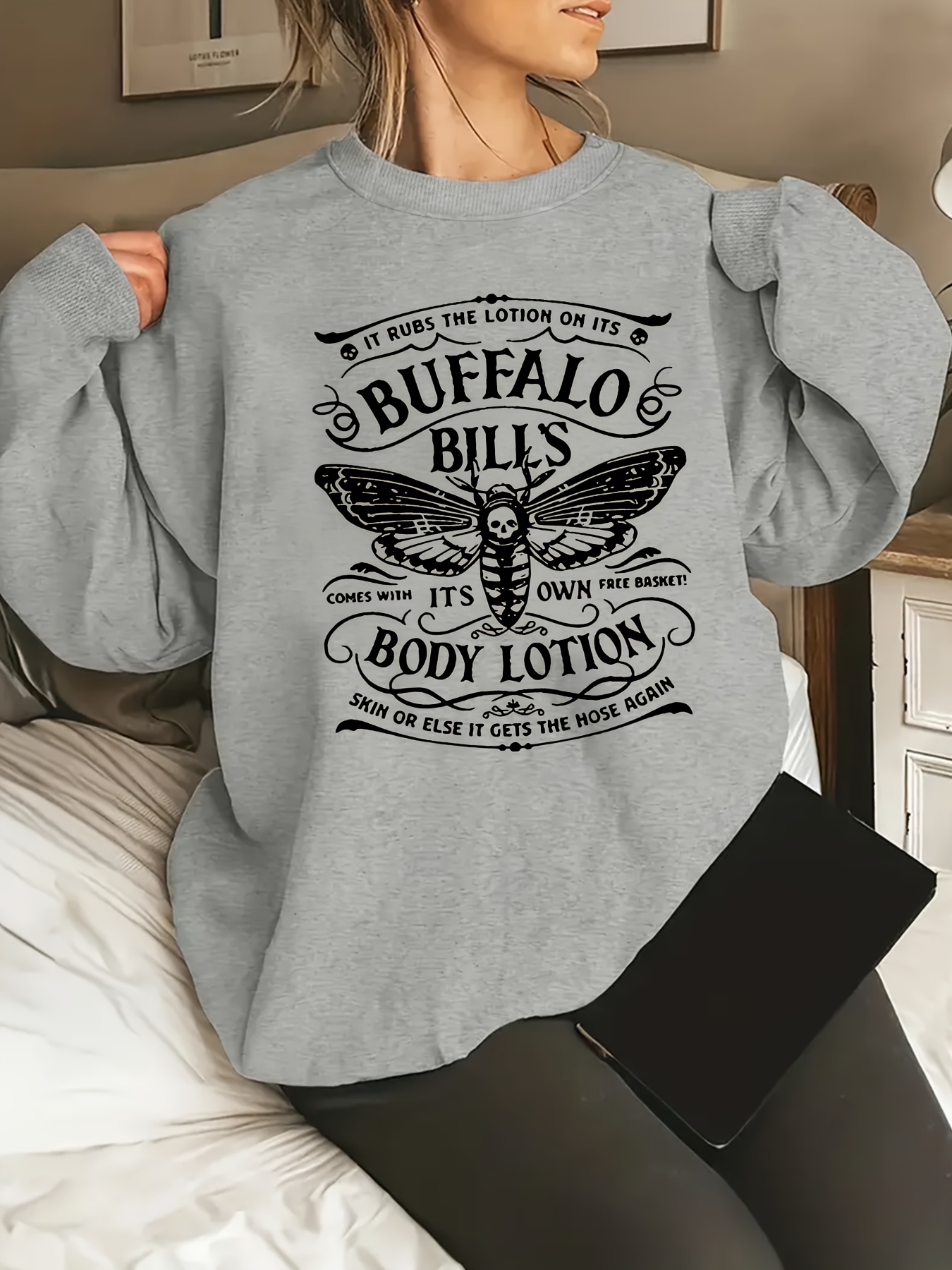 Buffalo Print Sweatshirt Casual Crew Neck Long Sleeve - Temu United Kingdom