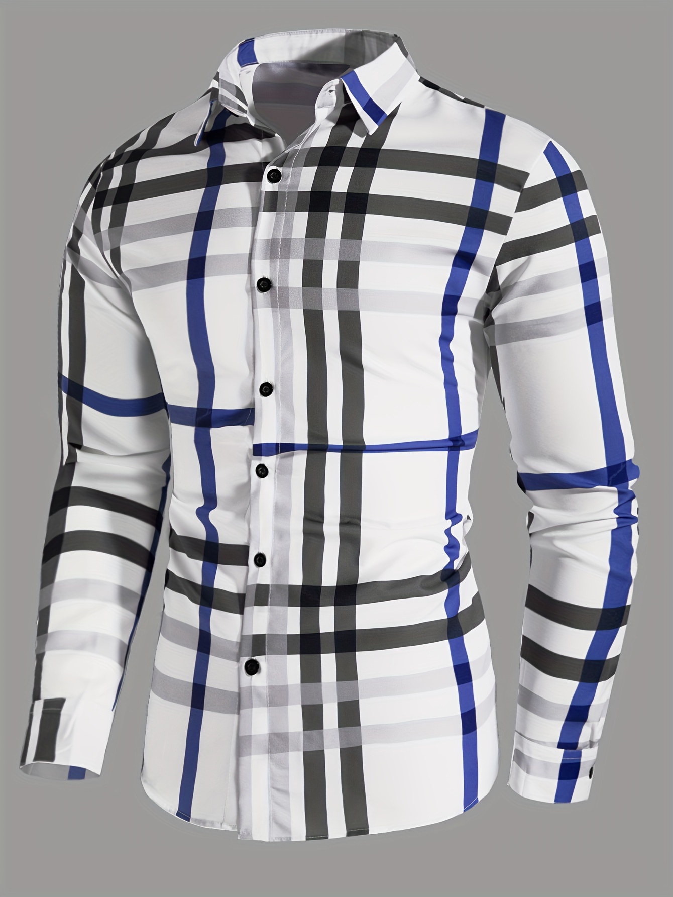 Casual Striped Men's Long Sleeve Blouse, Men's Button Up Shirt For Spring  Fall Outdoor