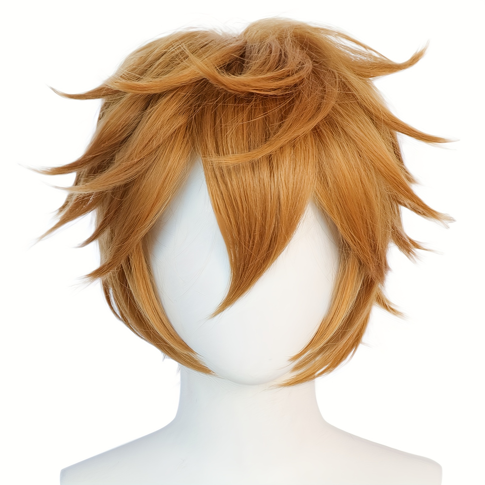 Anime The Promised Neverland Emma Short Curly Yellow Cosplay Wigs